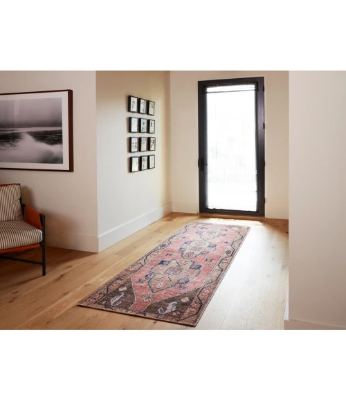 Vibe by Jaipur Living Lani Medallion Pink/ Blue Runner Rug (2'6"X7'6")