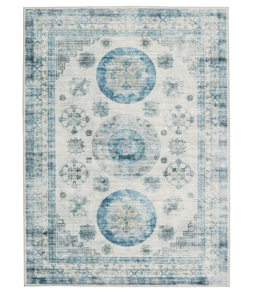 Vibe by Jaipur Living Nyria Medallion Blue/ Light Gray Area Rug 9'X12'