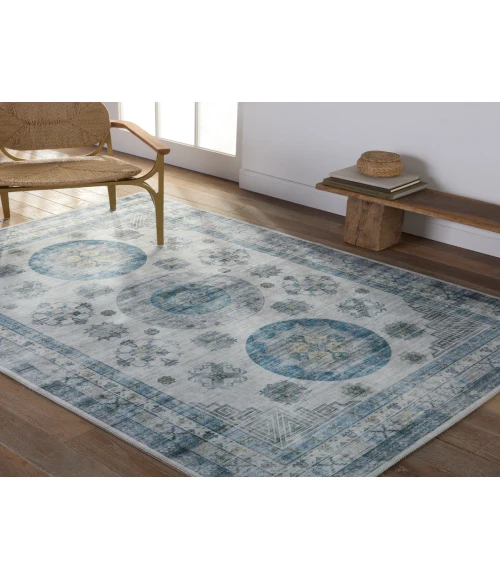 Vibe by Jaipur Living Nyria Medallion Blue/ Light Gray Area Rug 9'X12'
