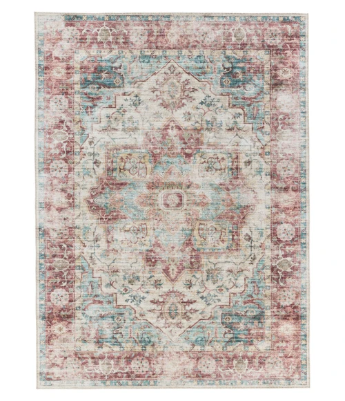 Vibe by Jaipur Living Vandran Medallion Dark Red/ Teal Runner Rug 2'6"X8'