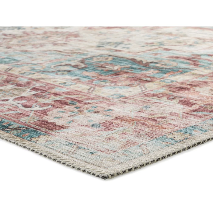 Vibe by Jaipur Living Vandran Medallion Dark Red/ Teal Area Rug 7'6"X9'6"