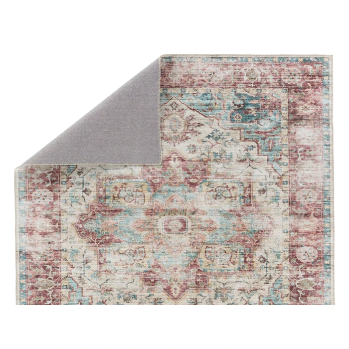 Vibe by Jaipur Living Vandran Medallion Dark Red/ Teal Area Rug 7'6"X9'6"