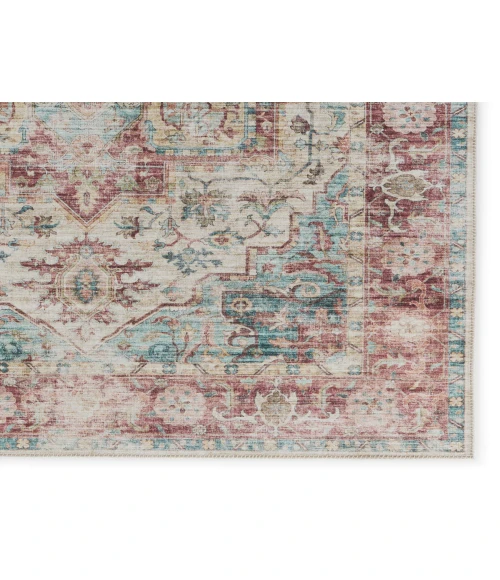 Vibe by Jaipur Living Vandran Medallion Dark Red/ Teal Runner Rug 2'6"X8'