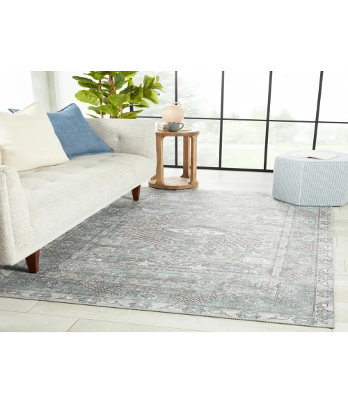 Nikki Chu by Jaipur Living Issa Medallion Light Blue/ Light Gray Area Rug (9'X12')