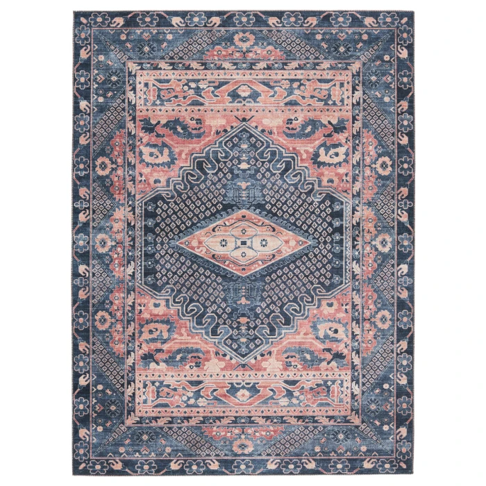 Nikki Chu by Jaipur Living Issa Medallion Dark Blue/ Pink Area Rug (6'X9')