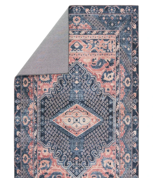 Nikki Chu by Jaipur Living Issa Medallion Dark Blue/ Pink Area Rug (9'X12')