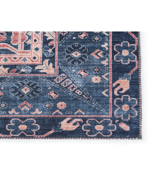 Nikki Chu by Jaipur Living Issa Medallion Dark Blue/ Pink Area Rug (9'X12')