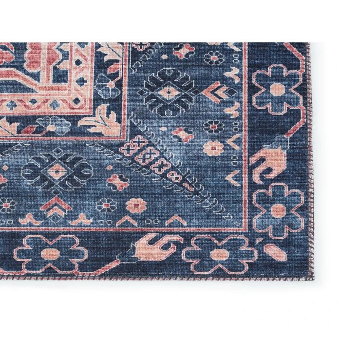 Nikki Chu by Jaipur Living Issa Medallion Dark Blue/ Pink Area Rug (6'X9')