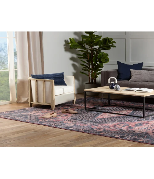 Nikki Chu by Jaipur Living Issa Medallion Dark Blue/ Pink Area Rug (9'X12')
