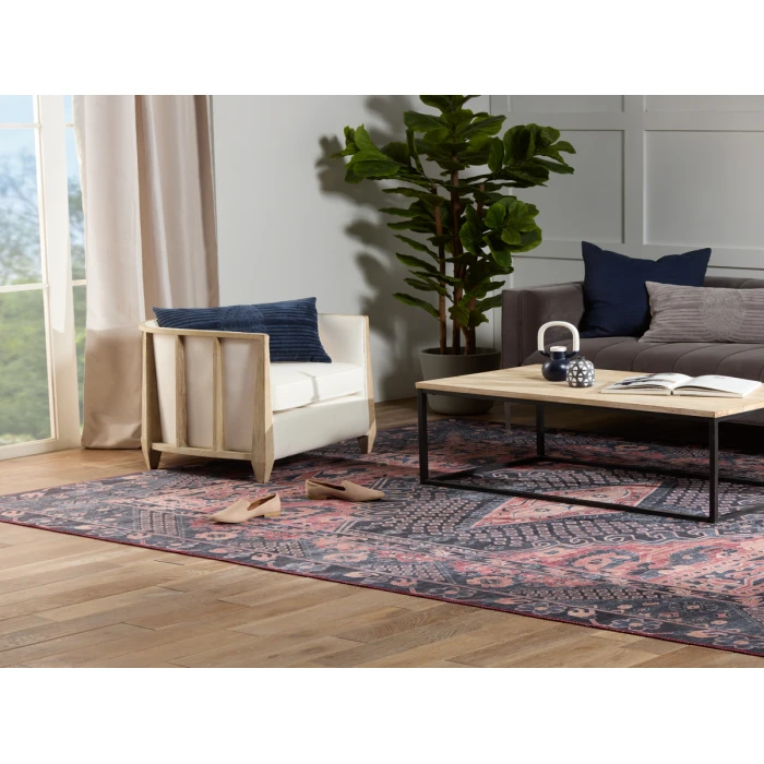 Nikki Chu by Jaipur Living Issa Medallion Dark Blue/ Pink Area Rug (6'X9')