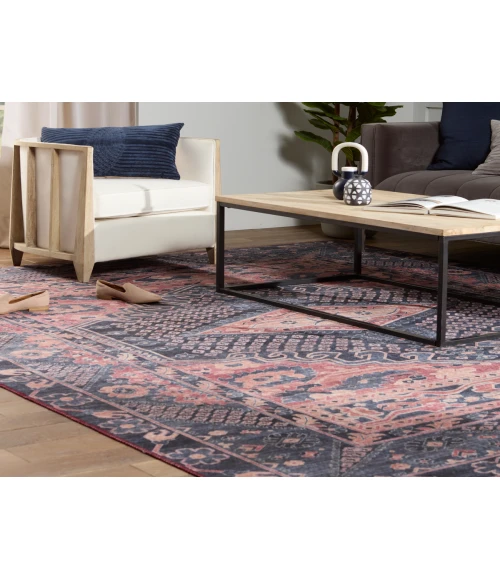 Nikki Chu by Jaipur Living Issa Medallion Dark Blue/ Pink Area Rug (9'X12')