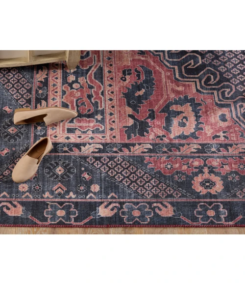 Nikki Chu by Jaipur Living Issa Medallion Dark Blue/ Pink Area Rug (9'X12')