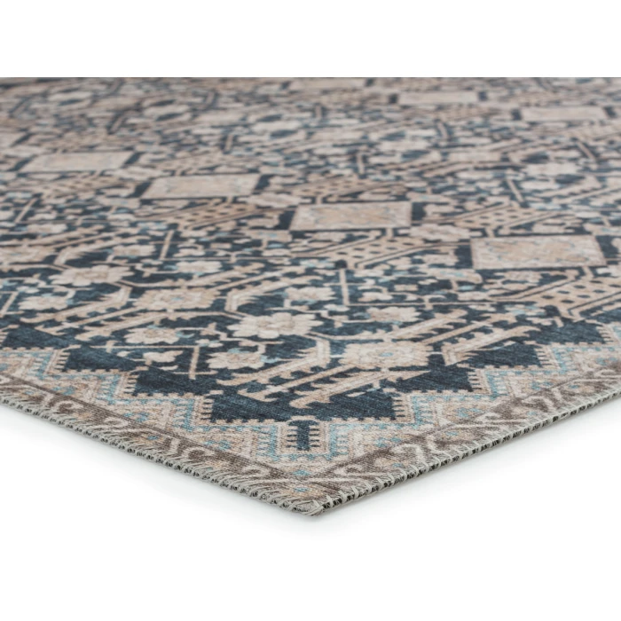 Nikki Chu by Jaipur Living Dalia Trellis Dark Blue/ Tan Area Rug (6'X9')