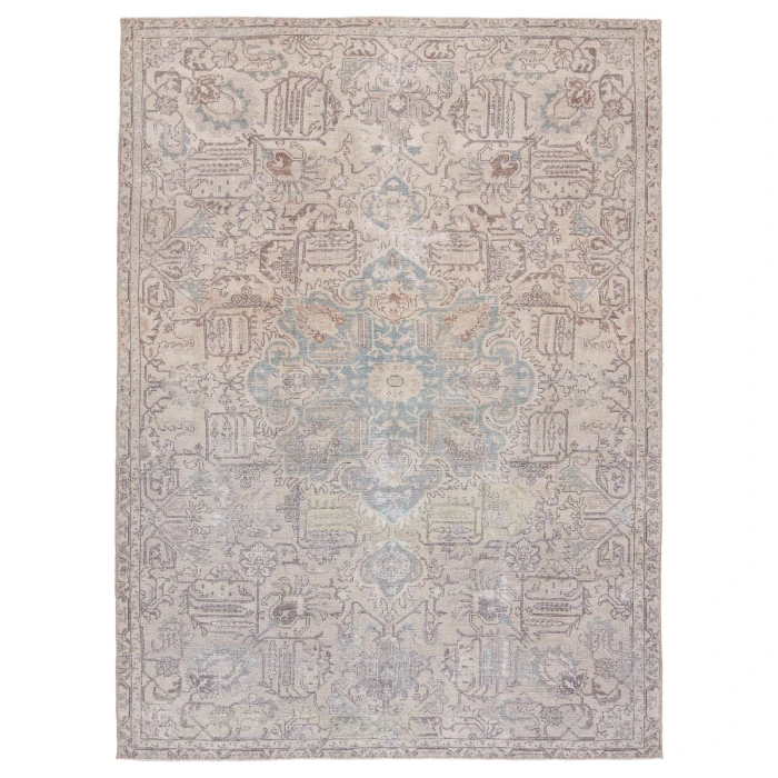 Jaipur Living Parisa Medallion Light Blue/ Light Tan Area Rug (7'6"X9'6")