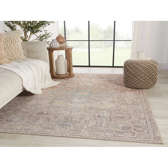 Jaipur Living Parisa Medallion Light Blue/ Light Tan Area Rug (7'6"X9'6")
