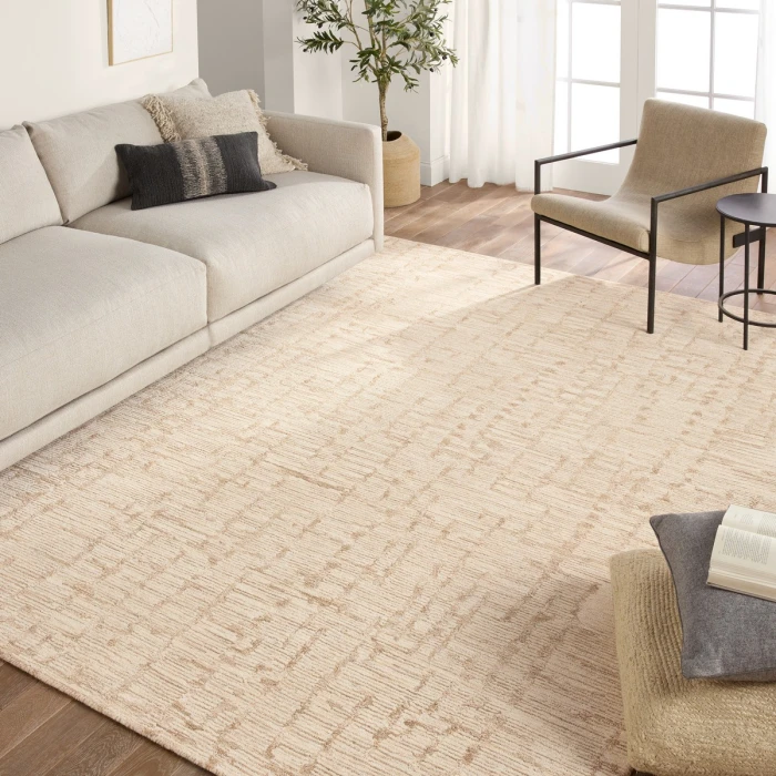 Jaipur Living Herculean LAB02 Tufted Striped Tan/White Area Rug (13'X18')