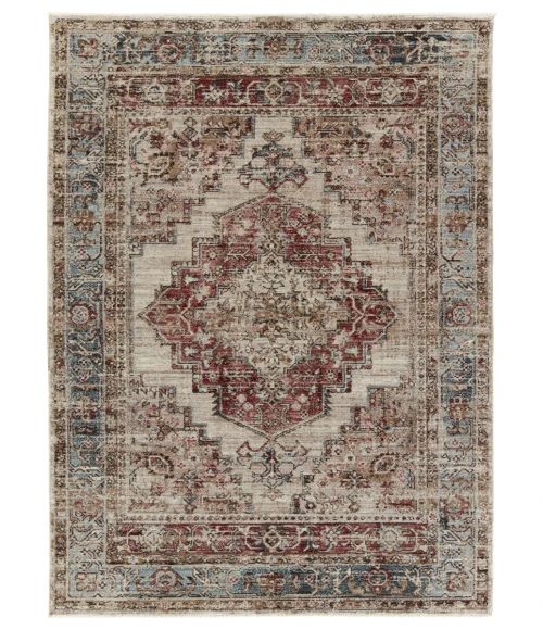 Vibe by Jaipur Living Emory Medallion Red/ Blue Area Rug 4'X5'2"