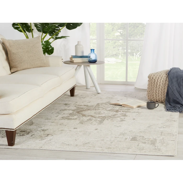 Barclay Butera by Jaipur Living Canyon Handmade Medallion Ivory/ Light Gray Area Rug 10'X14'