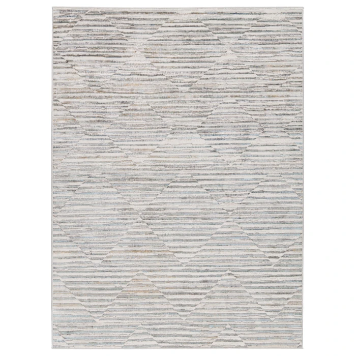Vibe by Jaipur Living Wilmot Striped Gray/ Light Blue Area Rug (6'7"X9'6")
