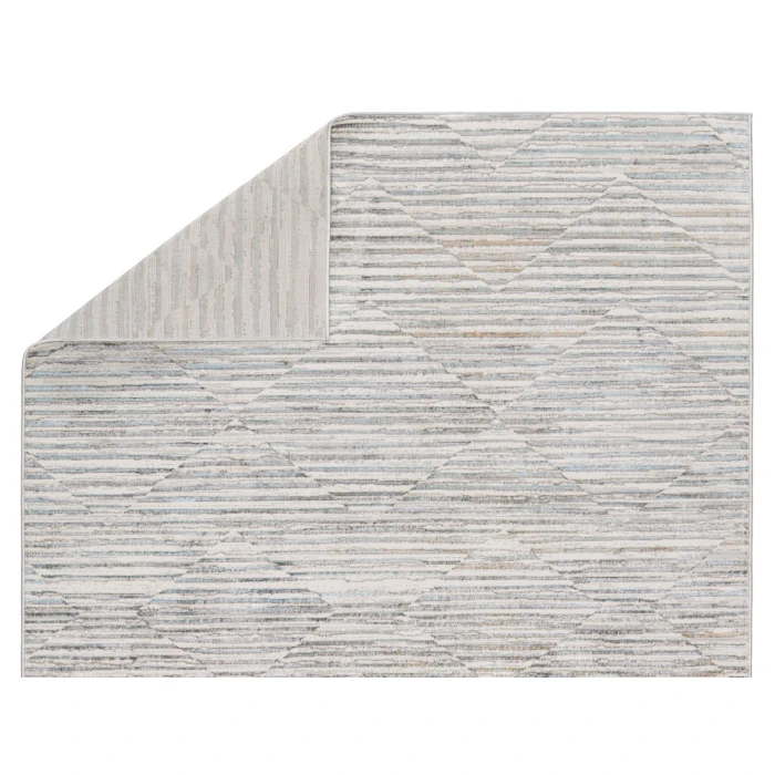 Vibe by Jaipur Living Wilmot Striped Gray/ Light Blue Area Rug (6'7"X9'6")