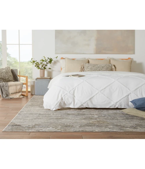 Vibe by Jaipur Living Wilmot Striped Gray/ Light Blue Area Rug (9'10"X14')