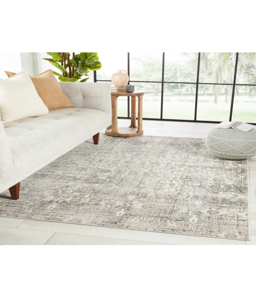 Vibe by Jaipur Living Kenrick Floral Gray/ Light Blue Area Rug (9'10"X14')