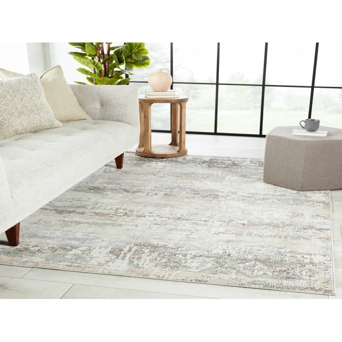 Vibe by Jaipur Living Chantel Trellis Gray/ Green Runner Rug (2'6"X10')