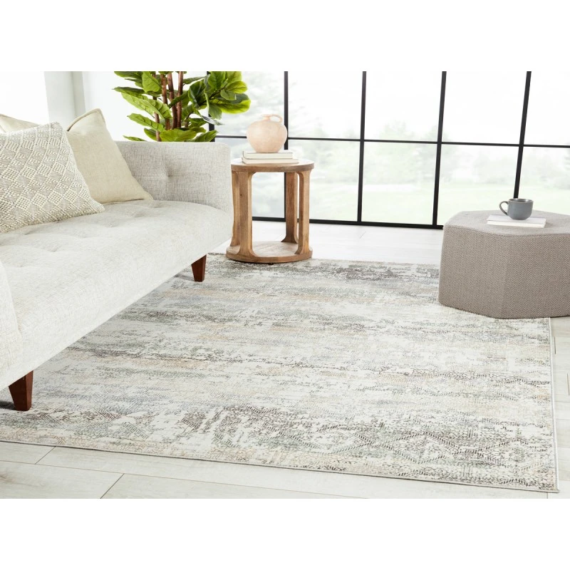 Vibe by Jaipur Living Chantel Trellis Gray/ Green Runner Rug (2'6"X10')