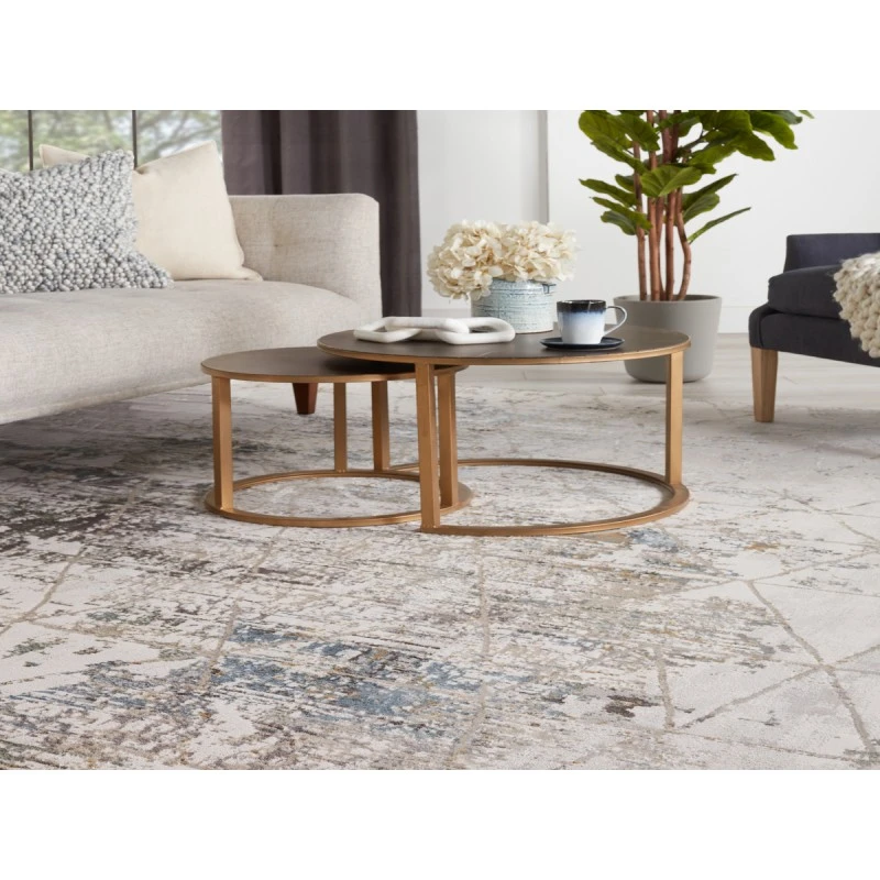 Vibe by Jaipur Living Arya Trellis Gray/ Light Blue Area Rug (9'3"X12')