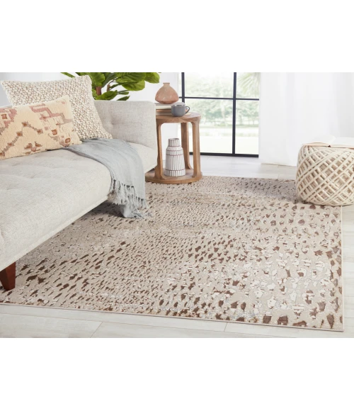 Nikki Chu by Jaipur Living Kimball Animal Beige/ Bronze Runner Rug (2'2"X8')