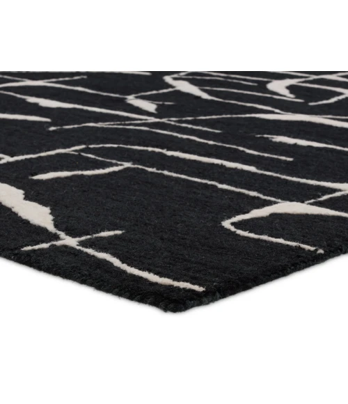 Nikki Chu by Jaipur Living Noir Handmade Abstract Black/ White Area Rug 8'X10'