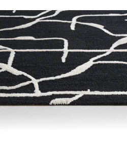 Nikki Chu by Jaipur Living Noir MNK01 Handmade Abstract Black and White Area Rug (10'x14')