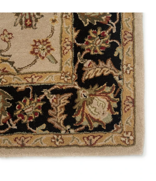 Jaipur Living Selene Handmade Floral Beige/ Black Oval Area Rug (8'X10')