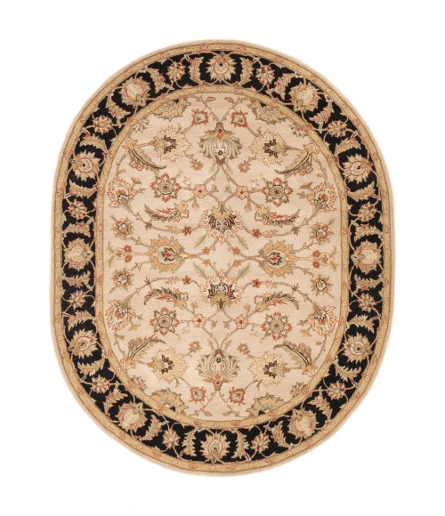 Jaipur Living Selene Handmade Floral Beige/ Black Oval Area Rug (8'X10')