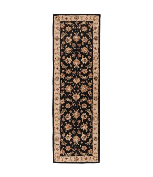 Jaipur Living Selene Handmade Floral Black/ Beige Runner Rug (2'6"X10')