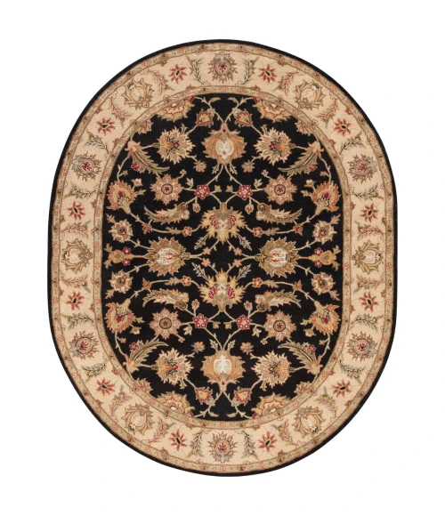 Jaipur Living Selene Handmade Floral Black/ Beige Oval Area Rug (8'X10')