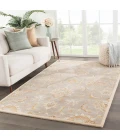 Jaipur Living Abers Handmade Floral Gray/ Beige Area Rug (12'X18')