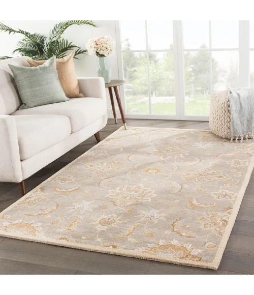 Jaipur Living Abers Handmade Floral Gray/ Beige Area Rug (12'X18')