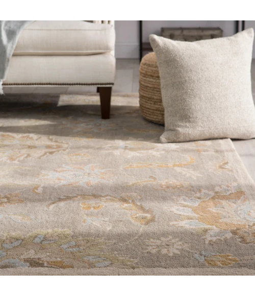 Jaipur Living Abers Handmade Floral Gray/ Beige Area Rug (12'X18')