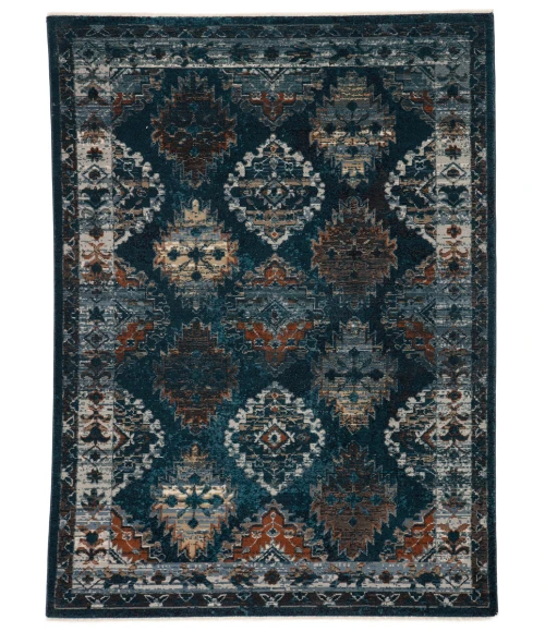 Vibe by Jaipur Living Lia Medallion Blue/ Rust Area Rug (7'10"X11'1")