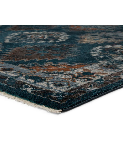Vibe by Jaipur Living Lia Medallion Blue/ Rust Area Rug (7'10"X11'1")