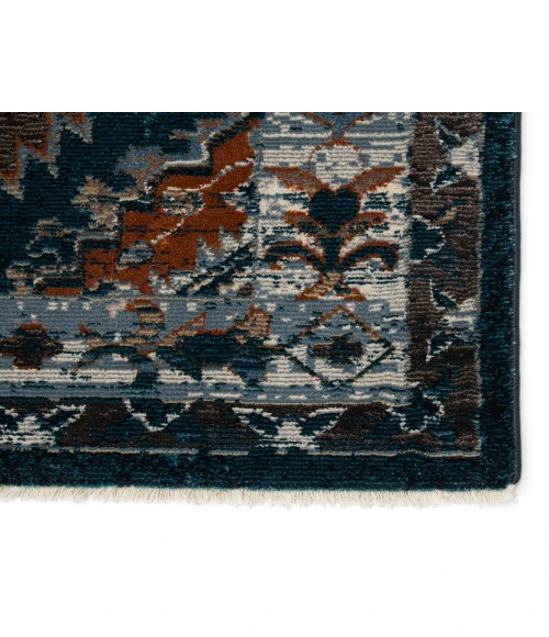 Vibe by Jaipur Living Lia Medallion Blue/ Rust Area Rug (7'10"X11'1")