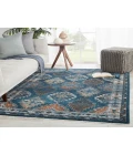 Vibe by Jaipur Living Lia Medallion Blue/ Rust Area Rug (7'10"X11'1")