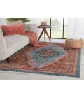 Vibe by Jaipur Living Marielle Medallion Rust/ Teal Area Rug (7'10"X11'1")