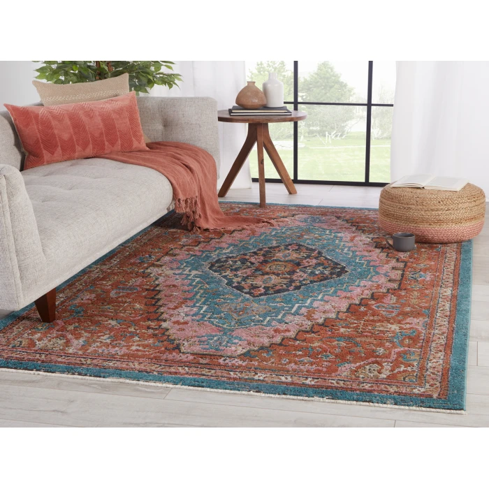 Vibe by Jaipur Living Marielle Medallion Rust/ Teal Area Rug (7'10"X11'1")