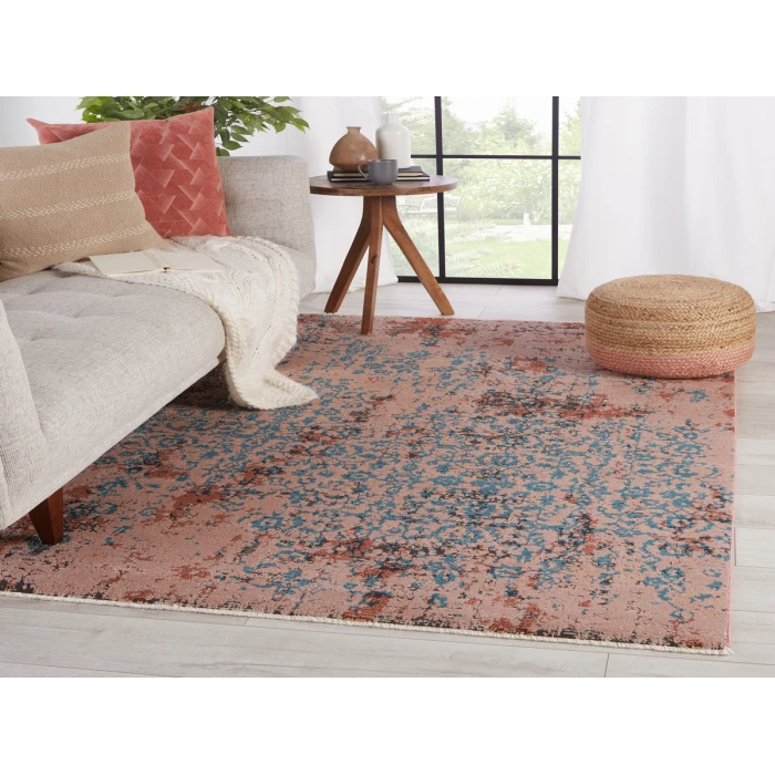 Vibe by Jaipur Living Zea Trellis Pink/ Teal Area Rug (7'10"X11'1")
