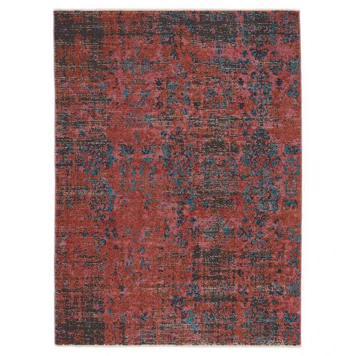 Vibe by Jaipur Living Ezlyn Abstract Red/ Teal Area Rug (9'6"X12'7")