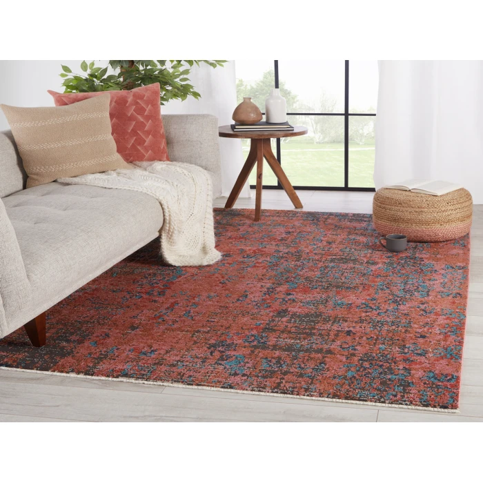 Vibe by Jaipur Living Ezlyn Abstract Red/ Teal Area Rug (9'6"X12'7")