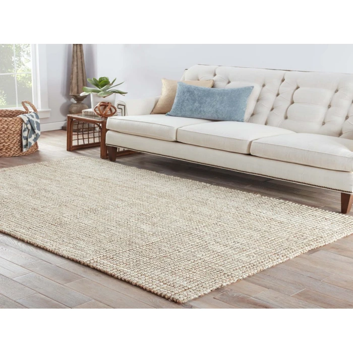 Jaipur Living Mayen Natural Solid White/ Tan Area Rug (5'X8')