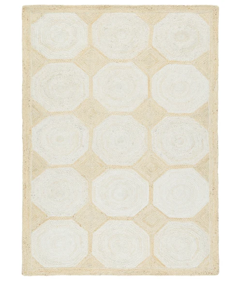 Jaipur Living Fiorita Natural Geometric Light Beige/ White Area Rug (10'X14')